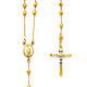 4mm Mirrorball Bead Our Lady of Guadalupe Rosary Necklace in 14K Two-Tone Gold 26in thumb 0