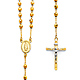 4mm Mirrorball Bead Our Lady of Guadalupe Rosary Necklace in 14K Two-Tone Gold 20in thumb 0