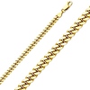 3.3mm 18K Yellow Gold Miami Cuban Link Chain Necklace 18-30in