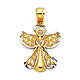 Petite Diamond-Cut Filigree Angel Pendant in 14K Two-Tone Gold thumb 0