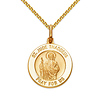 St Jude Thaddeus Petite Medal Necklace with Spiga Chain - 14K Yellow Gold 16-22in