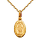 Virgin Mary Miraculous Mini Medal Necklace with Cable Chain - 14K Yellow Gold (16-20in) thumb 0