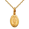 Virgin Mary Miraculous Mini Medal Necklace with Cable Chain - 14K Yellow Gold (16-20in)