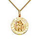 Small St. Christopher Medal Necklace with Braided Wheat Chain - 14K Yellow Gold (16-22in) thumb 0