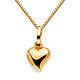 Mini Whimsical Heart Charm Necklace with Box Chain - 14K Yellow Gold (16-22in) thumb 0