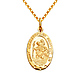 St. Christopher Oval Medal Necklace with Diamond-Cut Chain - 14K Yellow Gold (16-24in) thumb 0