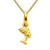 Egyptian Queen Nefertiti Charm Necklace with Box Chain - 14K Yellow Gold (16-22in)