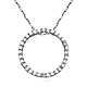 CZ Karma Eternity Circle Necklace with Anchor Chain - 14K White Gold 16-22in thumb 0