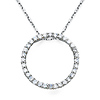 CZ Karma Eternity Circle Necklace with Anchor Chain - 14K White Gold 16-22in