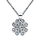 CZ Four-Leaf Clover Charm Necklace with Spiga Chain - 14K White Gold (16-22in) thumb 0