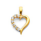 CZ Open Journey Heart Pendant in 14K Yellow Gold - Mini thumb 0