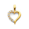 CZ Open Journey Heart Pendant in 14K Yellow Gold - Mini