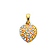 CZ Cluster Heart Charm in 14K Yellow Gold - Mini thumb 0