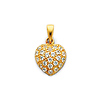 CZ Cluster Heart Charm in 14K Yellow Gold - Mini