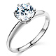 Knife-Edge 6-Prong 1-CT Round-Cut CZ Engagement Ring Solitaire in 14K White Gold thumb 0