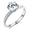 Knife-Edge 6-Prong 1-CT Round-Cut CZ Engagement Ring Solitaire in 14K White Gold