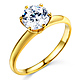 Knife-Edge 6-Prong 1-CT Round-Cut CZ Engagement Ring Solitaire in 14K Yellow Gold thumb 0