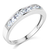 8-Stone Princess-Cut Channel-Set CZ Wedding Band in 14K White Gold 0.75ctw