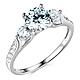 3-Stone Trellis Round-Cut CZ Engagement Ring in 14K White Gold 1.5ctw thumb 0