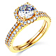 Square Halo 1.25CT Round-Cut CZ Engagement Ring Set in 14K Yellow Gold thumb 0