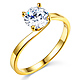 Bypass 1-CT Round-Cut CZ Engagement Ring Solitaire in 14K Yellow Gold thumb 0