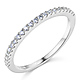 1.5mm Half Eternity Round-Cut Cubic Zirconia Wedding Band in 14K White Gold thumb 0