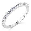 1.5mm Half Eternity Round-Cut Cubic Zirconia Wedding Band in 14K White Gold