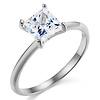 1.25CT Knife-Edge Princess-Cut CZ Engagement Ring Solitaire in 14K White Gold