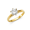 1.25 CT Round-Cut Peg Head Cathedral CZ Engagement Ring in 14K Yellow Gold