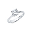 Round-Cut Basket-Set 1.25-CT CZ Engagement Ring in 14K White Gold