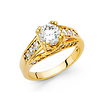 1.25CT Woven Double-Prong & Pave Round-Cut CZ Engagement Ring in 14K Yellow Gold