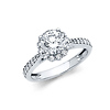 Halo 1.25CT Round-Cut Cathedral & Pave CZ Engagement Ring in 14K White Gold