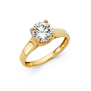 1.25-CT Round-Cut Trellis CZ Wedding Ring in 14K Yellow Gold