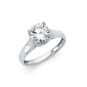 1.25-CT Round-Cut Trellis CZ Wedding Ring in 14K White Gold