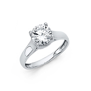 1.25-CT Round-Cut Trellis CZ Wedding Ring in 14K White Gold