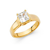 1.5-CT Princess Trellis Cathedral CZ Wedding Ring in 14K Yellow Gold