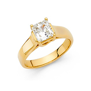 1.5-CT Princess Trellis Cathedral CZ Wedding Ring in 14K Yellow Gold