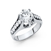 2.75-CT Unique Cathedral Round-Cut with Side Stones CZ Engagement Ring in 14K White Gold