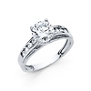 1.5-CT Trellis Cathedral-Set with Channel Side CZ Wedding Ring in 14K White Gold