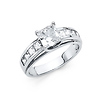 1.25-CT Princess-Cut Trellis & Channel-Set CZ Wedding Ring in 14K White Gold