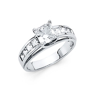1.25-CT Princess-Cut Trellis & Channel-Set CZ Wedding Ring in 14K White Gold