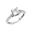 1.25CT Trellis Princess & Round Scalloped Side CZ Wedding Ring in 14K White Gold