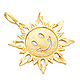 Textured Smiling Happy Face Sun Pendant in 14K Yellow Gold - Small thumb 0