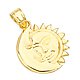 Smiling Face Sun & Moon Pendant in 14K Yellow Gold - Petite thumb 0