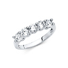 3mm 5-Stone Trellis Prong-Set Round CZ Wedding Band in 14K White Gold