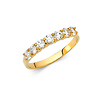 2mm 7-Stone CZ Wedding Band in 14K Yellow Gold