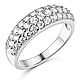 3-Row Pave Round-Cut Dome Wedding Band in 14K White Gold thumb 0