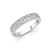 2-Row Pave Round CZ Wedding Band 14K White Gold 0.45ctw