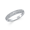 3-Row Pave Dome Wedding Band in 14K White Gold
