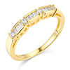 Round Prong & Baguette Channel-Set Wedding Band in 14K Yellow Gold